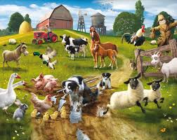 Desenhos de Wallpaper Farm Animals Jigsaw Puzzle para colorir