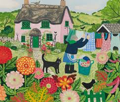 Desenhos de Washing Day at the Cottage Jigsaw Puzzle para colorir