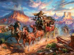 Wild Western Action Art Jigsaw Puzzle