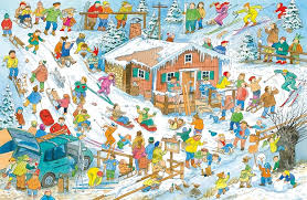 Desenhos de Winter Amusement Park Jigsaw Puzzle para colorir