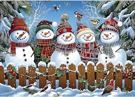 Desenhos de Winter Snowmen Christmas Jigsaw Puzzle para colorir