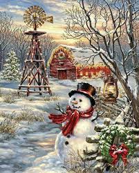 Desenhos de Winter Windmill Jigsaw Puzzle para colorir