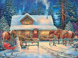 Desenhos de Winter’s Oasis – Chuck Pinson Puzzles Jigsaw para colorir