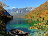 Desenhos de Wooden Boat and Mountain Reflection Jigsaw Puzzle para colorir