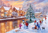 Desenhos de Xmas River Jigsaw Puzzle para colorir